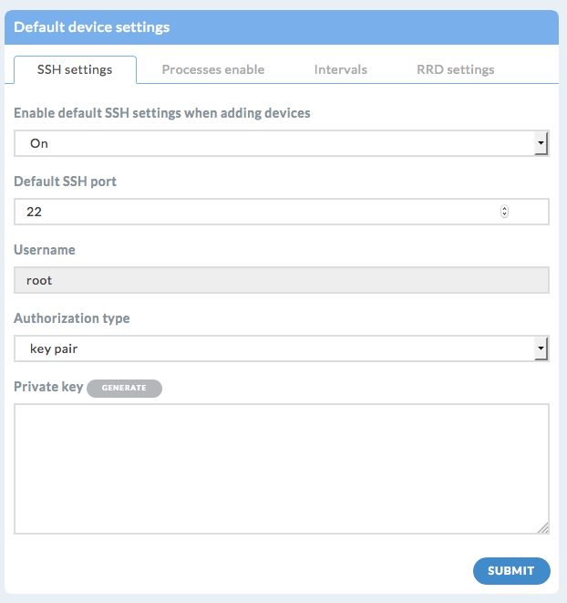 SSH global settings