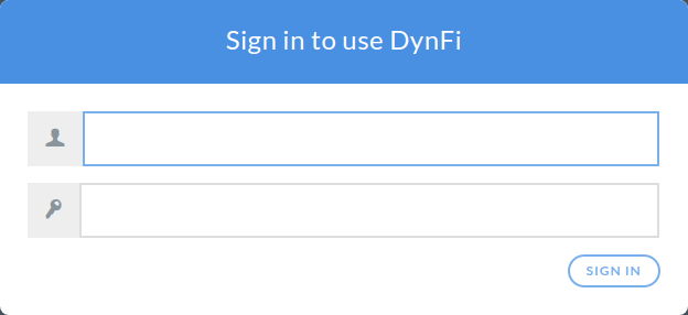 DynFi Manager sing-in screen