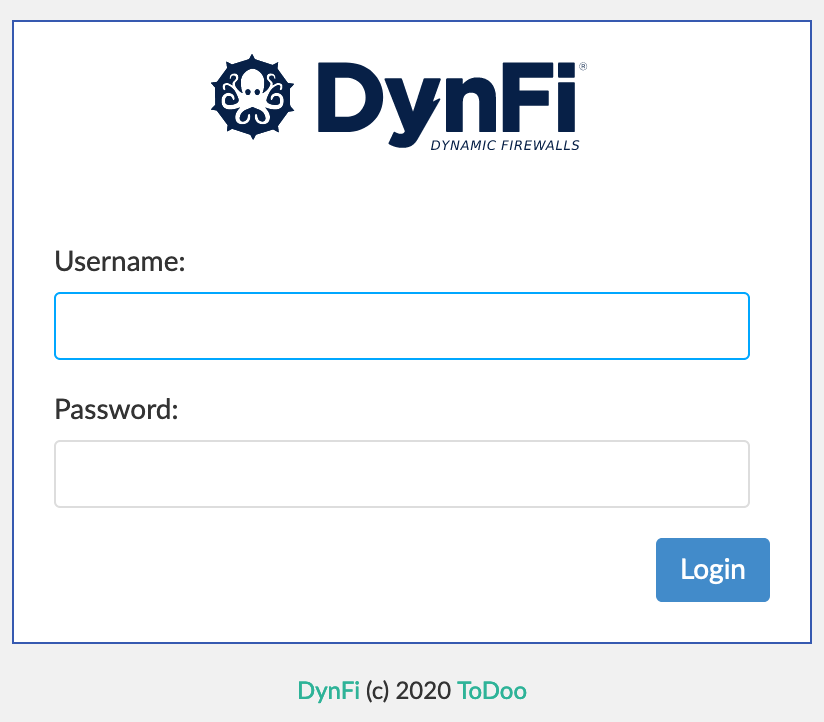 Ecran de login de DynFi Firewall - DynFi Firewall l'alternative pfSense & OPNsense